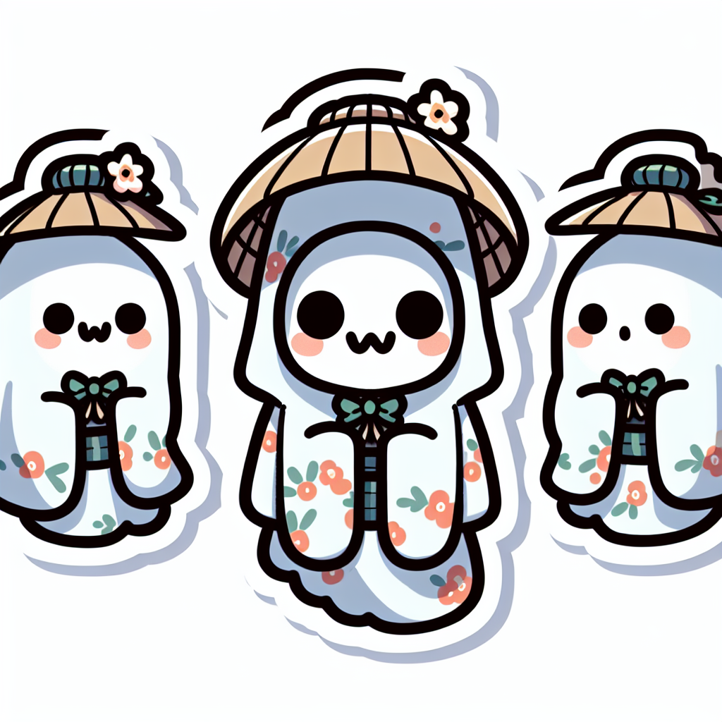 sticker-A scary ghost or yokai from Japanese folklore, but with an anime cute twist-anime stickers-1733082137639